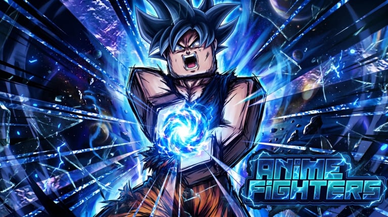 Official Anime Fighters artwork of a Super Saiyan-style fighter charging a blue energy sphere
